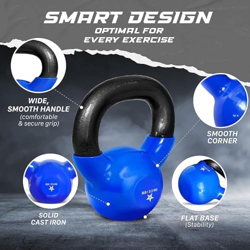 Yes4All 5-100 LB Kettlebells for Home Gym Exercises Fitness Full Body Workout Equipment