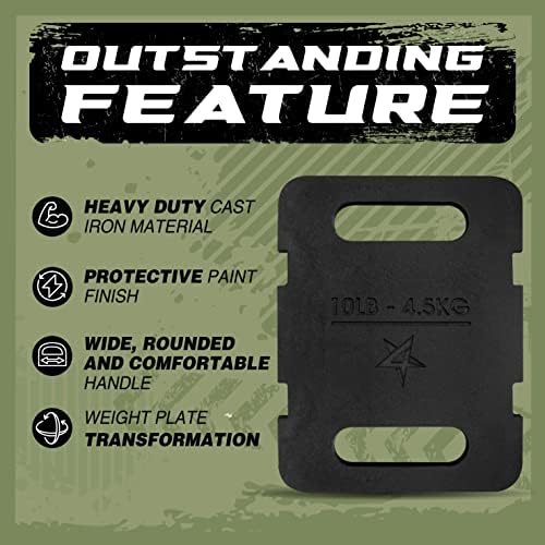 Yes4All Rucking Weight Backpack, Cast Iron Training Weight Plate, Quick-Attach Strap Slots, Ergonomic Rounded Handle for