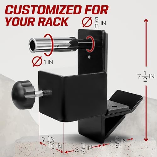 Yes4All Heavy Duty Barbell Holders J-Hooks & Attachments for 2x2 & 3x3 Power Racks – Ideal for Home Gympaginate - Image 19