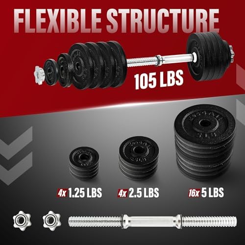 Yes4All Adjustable Dumbbell Set for Home Gym Workout Routines | Yes4All Star Lock Collar Adjustable Dumbbells Ideal for
