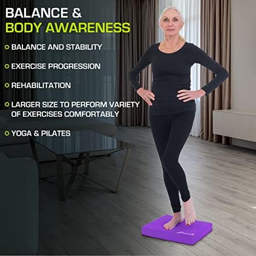 ProsourceFit Exercise Balance Pad - Large Cushioned Non-Slip Foam Mat & Knee Pad for Fitness Yoga Stability Training Phy - Image 23