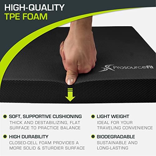 ProsourceFit Exercise Balance Pad - Large Cushioned Non-Slip Foam Mat & Knee Pad for Fitness Yoga Stability Training Phy - Image 55