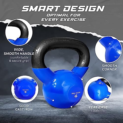 Yes4All 5-100 LB Kettlebells for Home Gym Exercises Fitness Full Body Workout Equipment
