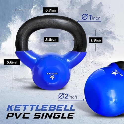 Yes4All 5-100 LB Kettlebells for Home Gym Exercises Fitness Full Body Workout Equipment