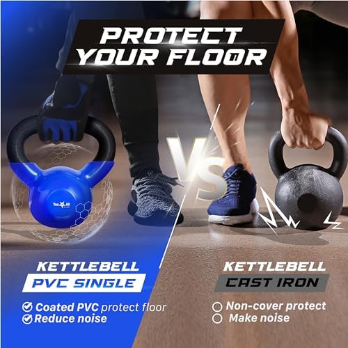 Yes4All 5-100 LB Kettlebells for Home Gym Exercises Fitness Full Body Workout Equipment