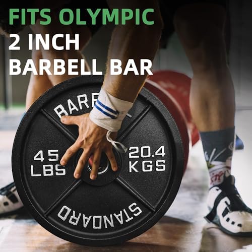 Fitvids 2-Inch Olympic Cast Iron Weight Plate for Strength Training & Weightlifting: Multiple Sizes, Strong & Durable Fi - Image 33