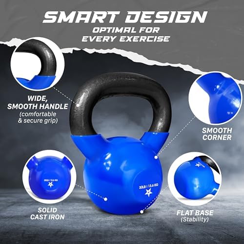 Yes4All 5-100 LB Kettlebells for Home Gym Exercises Fitness Full Body Workout Equipment