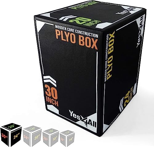 Yes4All 3-in-1 Soft-Padded Plyo Box With Wooden Core for Jumping, Conditioning, and Strength Training
| Non-Slip Multi- - Image 32