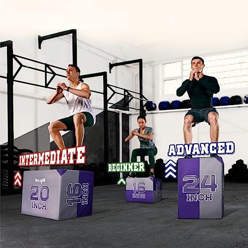 Yes4All 3-in-1 Soft-Padded Plyo Box With Wooden Core for Jumping, Conditioning, and Strength Training
| Non-Slip Multi- - Image 58