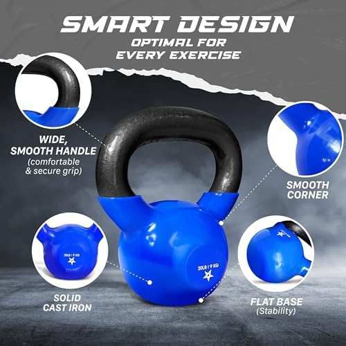 Yes4All 5-100 LB Kettlebells for Home Gym Exercises Fitness Full Body Workout Equipment