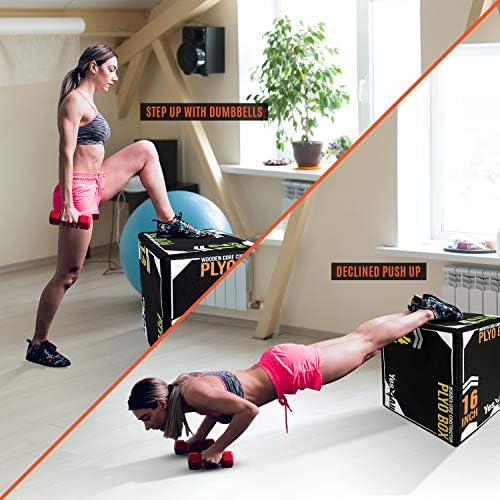 Yes4All 3-in-1 Soft-Padded Plyo Box With Wooden Core for Jumping, Conditioning, and Strength Training
| Non-Slip Multi- - Image 6