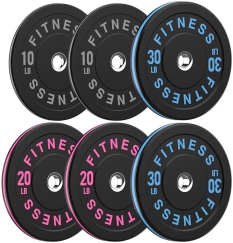2 Inch Bumper Plates, 10-500lbs, Barbell Rubber Olympic Weight Plates Set for Home Gym, Strength Training & Weight Lifti