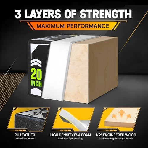 Yes4All 3-in-1 Soft-Padded Plyo Box With Wooden Core for Jumping, Conditioning, and Strength Training
| Non-Slip Multi- - Image 16