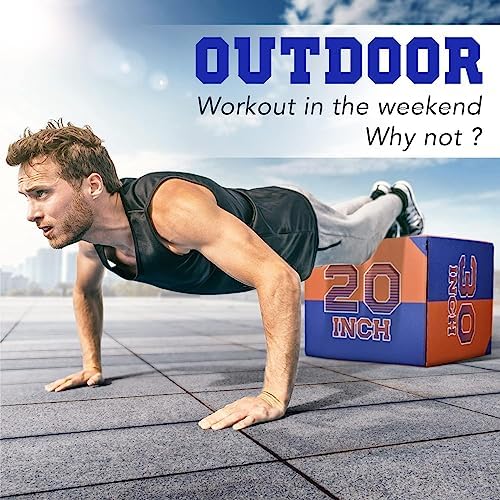 Yes4All 3-in-1 Soft-Padded Plyo Box With Wooden Core for Jumping, Conditioning, and Strength Training
| Non-Slip Multi- - Image 31