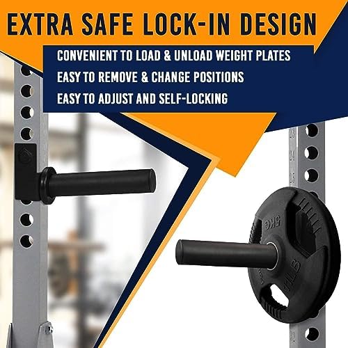 Yes4All Heavy Duty Barbell Holders J-Hooks & Attachments for 2x2 & 3x3 Power Racks – Ideal for Home Gympaginate - Image 5