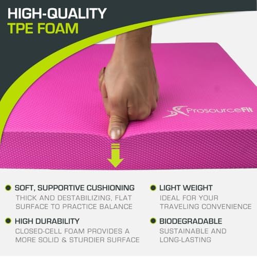 ProsourceFit Exercise Balance Pad - Large Cushioned Non-Slip Foam Mat & Knee Pad for Fitness Yoga Stability Training Phy - Image 9