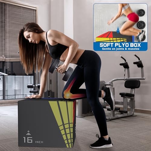 High-Density Non-Slip 3-in-1 Foam Plyometric Jump Box for Home Gym, HIIT, Crossfit | Easy-to-Clean 440lb Weight Capacit