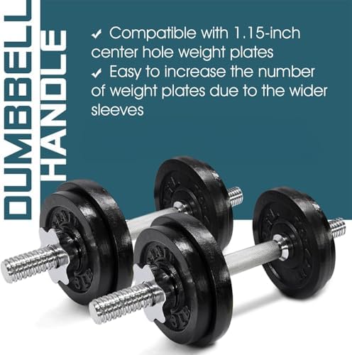 Yes4All Chrome/Rubber Grip Threaded Dumbbell Handles 14/16/18/24 inches, Fit 1"/1.15" Plates | Yes4All Threaded Dumbbel