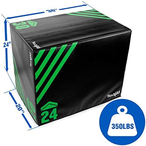 Yes4All 3 in 1 Foam Plyometric Jump Box - Fitness Workout for Training & Conditioning