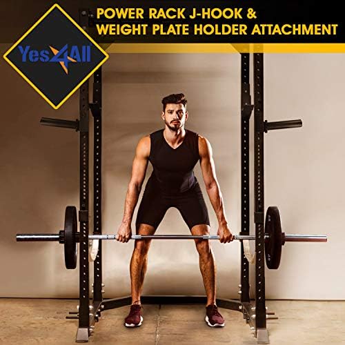 Yes4All Heavy Duty Barbell Holders J-Hooks & Attachments for 2x2 & 3x3 Power Racks – Ideal for Home Gympaginate - Image 58