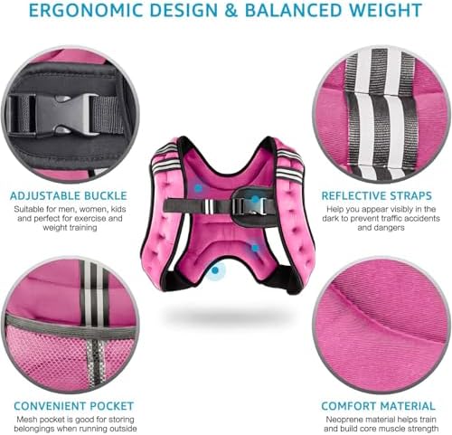Henkelion Weighted Vest for Men Women Kids Weights Included