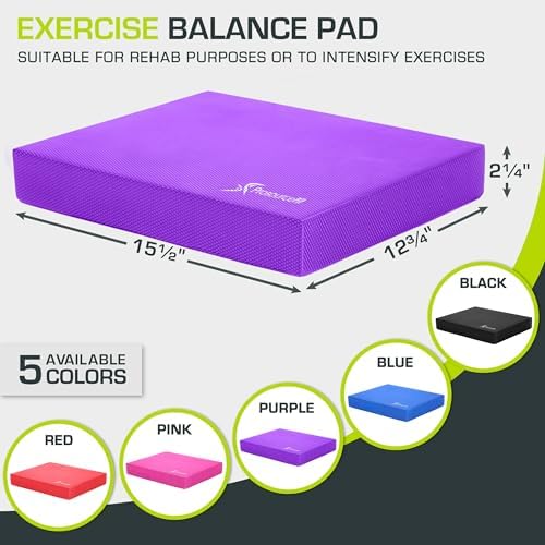 ProsourceFit Exercise Balance Pad - Large Cushioned Non-Slip Foam Mat & Knee Pad for Fitness Yoga Stability Training Phy - Image 48