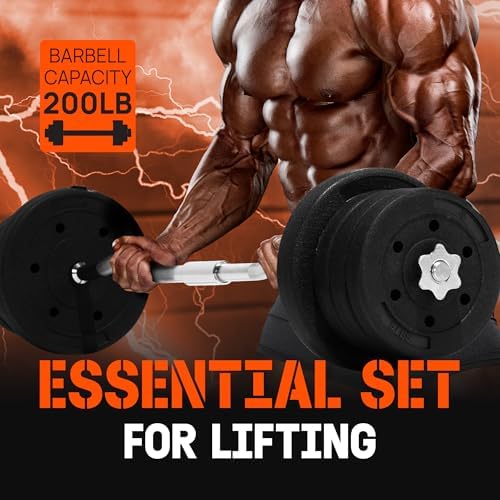 Yes4All Standard Straight Barbell 60" - Gym Workout, Suitable for Men & Women, Perfect for Home & Gym Use, Heavy Duty Co