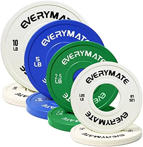 EVERYMATE Change Plates - Fractional Olympic Bumper Plates for Cross Training - Steel Insert Strength Training Weight Pl