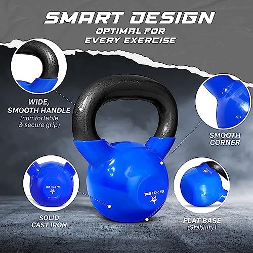Yes4All 5-100 LB Kettlebells for Home Gym Exercises Fitness Full Body Workout Equipment