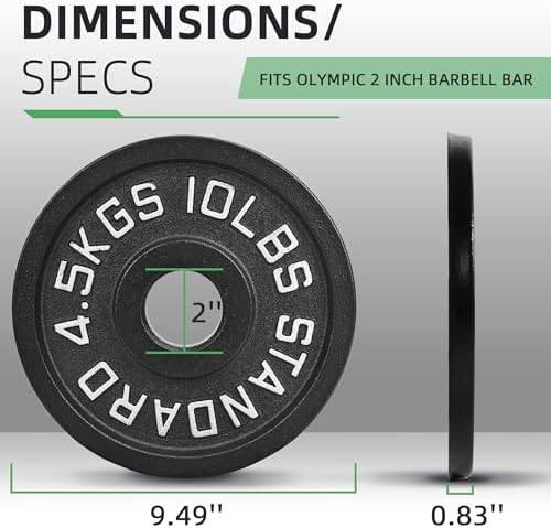 Fitvids 2-Inch Olympic Cast Iron Weight Plate for Strength Training & Weightlifting: Multiple Sizes, Strong & Durable Fi - Image 45