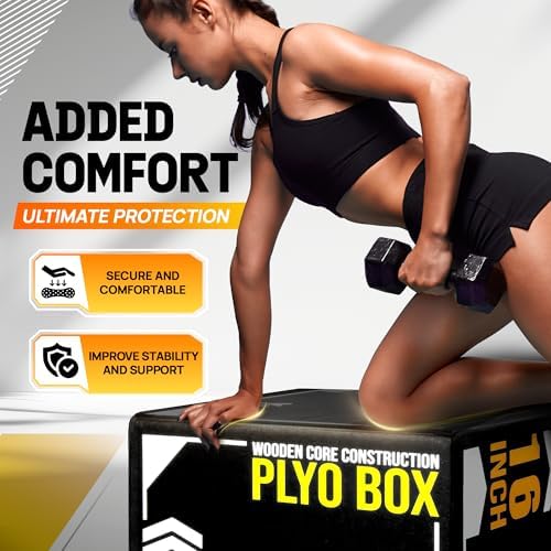 Yes4All 3-in-1 Soft-Padded Plyo Box With Wooden Core for Jumping, Conditioning, and Strength Training
| Non-Slip Multi- - Image 11