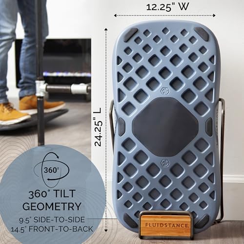 FluidStance Adult Standing Desk Balance Board for Anti-Fatigue Exercise - USA Made 360 Degree Wobble Board to Increase F