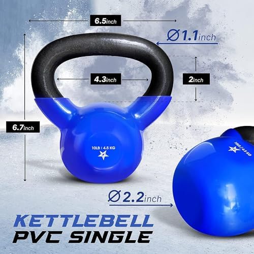Yes4All 5-100 LB Kettlebells for Home Gym Exercises Fitness Full Body Workout Equipment