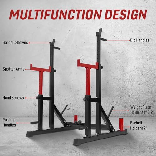 Yes4All Home Gym Squat Rack - Multi-Function Weightlifting Station for Dips and Bench Presses Up to 600lbs | Yes4All Ad
