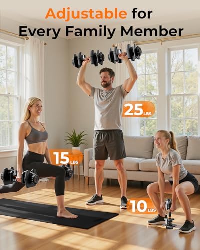 FEIERDUN Adjustable Dumbbell Set for Home Gym Exercise Strength Training
FEIERDUN 105lb/5|5lb Dumbbells with Storage Box - Image 9