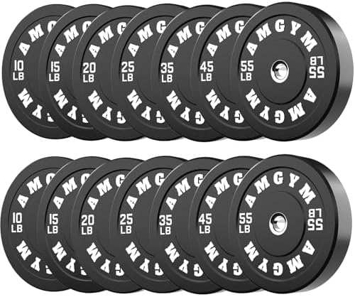 2 Inch Bumper Plates, 10-500lbs, Barbell Rubber Olympic Weight Plates Set for Home Gym, Strength Training & Weight Lifti