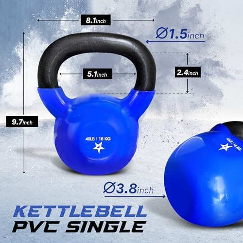 Yes4All 5-100 LB Kettlebells for Home Gym Exercises Fitness Full Body Workout Equipment