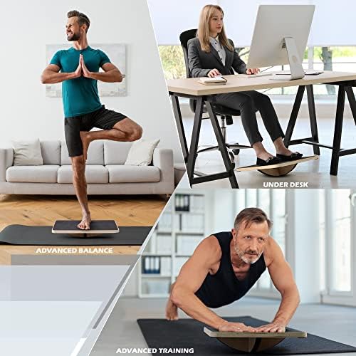 Multi-Optional Anti-Slip Wobble Board for Desk Balance Training | Extra-Large Rocker Board for Core Strengthening Exerc