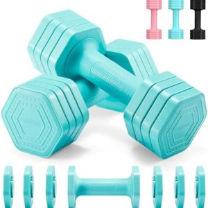 Adjustable Dumbbell Set for Women at Home Exercise Training | 4 in 1 Free Weights Dumbbells for Women Home Gym | Adjust