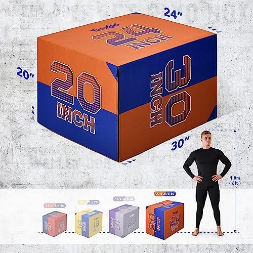 Yes4All 3-in-1 Soft-Padded Plyo Box With Wooden Core for Jumping, Conditioning, and Strength Training
| Non-Slip Multi- - Image 49