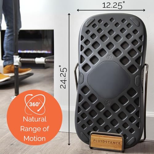 FluidStance Adult Standing Desk Balance Board for Anti-Fatigue Exercise - USA Made 360 Degree Wobble Board to Increase F