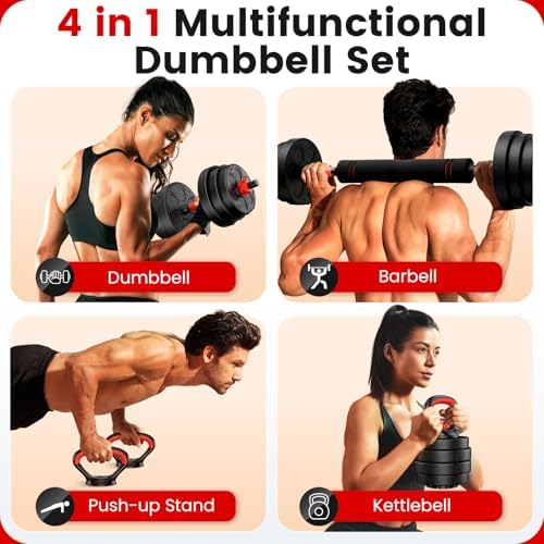 Adjustable Dumbbell Set for Home Gym, 20/33/45/70/90lbs, Multiple Uses for Men and Women
Adjustable Dumbbells Set, 20/33 - Image 2