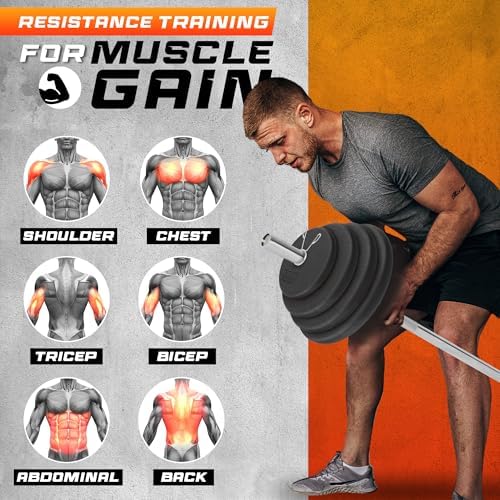 Yes4All Standard 1" Cast Iron Weight Plate - Strength Training - Multiple Weight: 5LB to 25LB (Single & Set of 4) Yes4