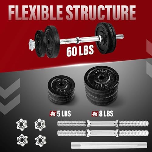 Yes4All Adjustable Dumbbell Set for Home Gym Workout Routines | Yes4All Star Lock Collar Adjustable Dumbbells Ideal for