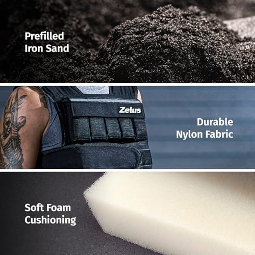 ZELUS Weighted Vest, 20lb/30lb/60lb Vest for Men, Home Workouts/Cardio, Strength Training/Weight Loss