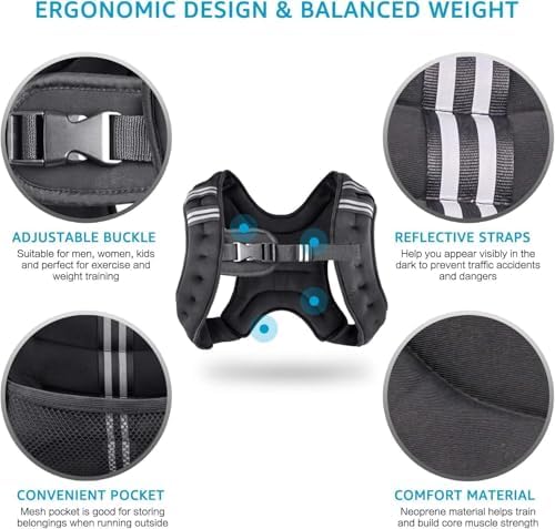 Henkelion Weighted Vest for Men Women Kids Weights Included