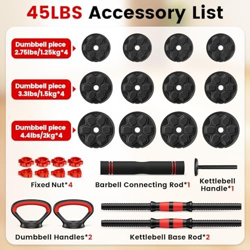 Adjustable Dumbbell Set for Home Gym, 20/33/45/70/90lbs, Multiple Uses for Men and Women
Adjustable Dumbbells Set, 20/33 - Image 3