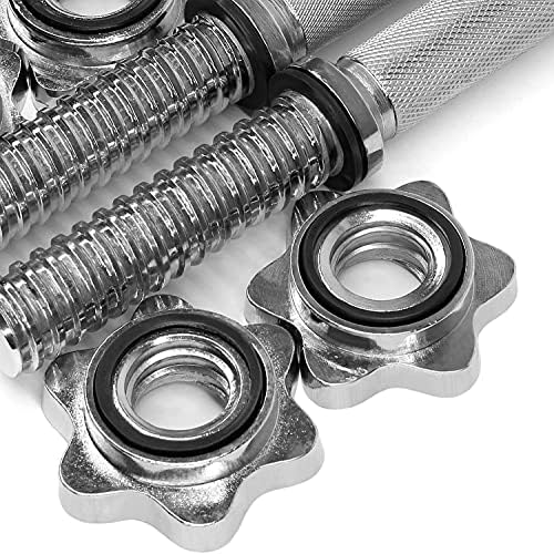 Yes4All Chrome/Rubber Grip 14/16/18/24 Inch Pair of Dumbbell Handles with Collars for Fit 1"/1.15" Plates | Yes4All Pai