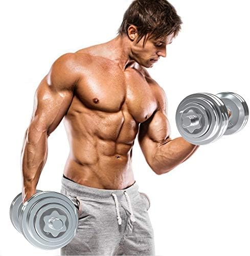 VIVITORY Adjustable Dumbbells Home Gym Workout Fitness Equipment, Chromed Weights, Metal Connecting Rod, 11/22/44/66/110