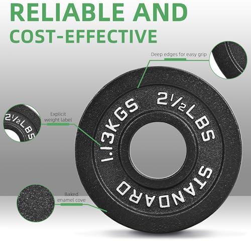 Fitvids 2-Inch Olympic Cast Iron Weight Plate for Strength Training & Weightlifting: Multiple Sizes, Strong & Durable Fi - Image 53
